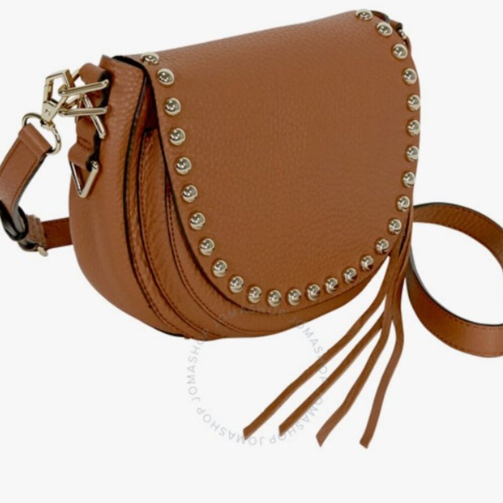 Rebecca Minkoff Studded Cross Body Unlined Saddle Bag - All Leather - Picture 5 of 17